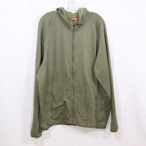 Merrell Full Zip Hoodie XL Olive Green Mens Waffle Knit Activewear